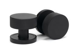 46798 From the Anvil Matt Black Brompton Mortice/Rim Knob Set (Plain)
