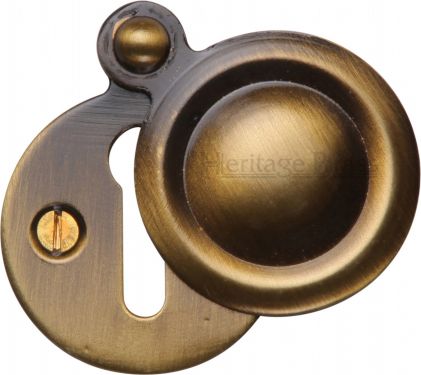 Click Here To Enlarge This Photo Of V1020-AT Heritage Brass Covered Keyhole Round Antique Brass Finish