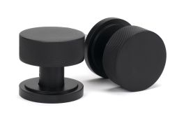 46799 From the Anvil Matt Black Brompton Mortice/Rim Knob Set (Art Deco)
