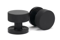 46800 From the Anvil Matt Black Brompton Mortice/Rim Knob Set (Beehive)