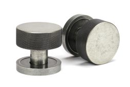46802 From the Anvil Pewter Brompton Mortice/Rim Knob Set (Plain)