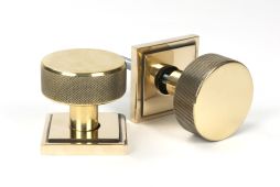 46777 From the Anvil Aged Brass Brompton Mortice/Rim Knob Set (Square)