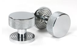 46780 From the Anvil Polished Chrome Brompton Mortice/Rim Knob Set (Beehive)