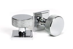 46781 From the Anvil Polished Chrome Brompton Mortice/Rim Knob Set (Square)