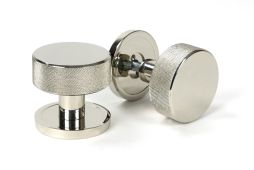 46782 From the Anvil Polished Nickel Brompton Mortice/Rim Knob Set (Plain)