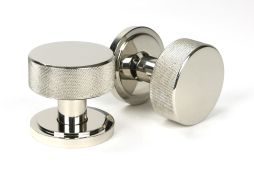 46783 From the Anvil Polished Nickel Brompton Mortice/Rim Knob Set (Art Deco)