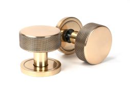 46790 From the Anvil Polished Bronze Brompton Mortice/Rim Knob Set (Plain)