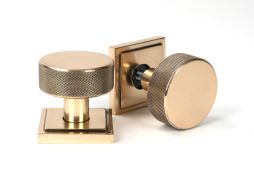 46793 From the Anvil Polished Bronze Brompton Mortice/Rim Knob Set (Square)
