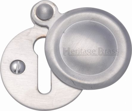 Click Here To Enlarge This Photo Of V1020-SC Heritage Brass Covered Keyhole Round Satin Chrome Finish