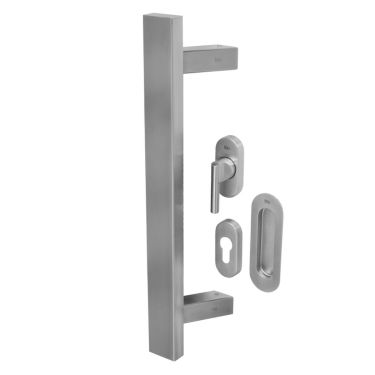 Click Here To Enlarge This Photo Of BLU Performance  Offset Rectangular T-Bar Pull Handle for Straight Slide Doors, Secret Fix & Flush Pull, 316 Satin Stainless Steel (KM856-SING-SSS)