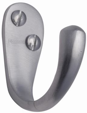Click Here To Enlarge This Photo Of V1040-SC Heritage Brass Single Robe Hook Satin Chrome Finish
