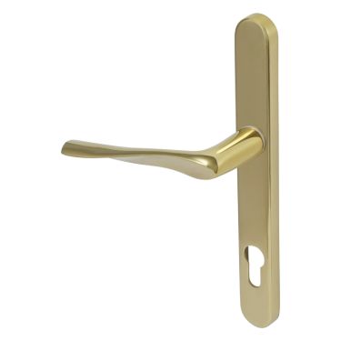 Click Here To Enlarge This Photo Of Kuhlen™ 92mm Multipoint Handle Set Right Hand, Polished Brass with Fixing Kit - 240x28x12mm - (MHP60-RH-KIT-PB)