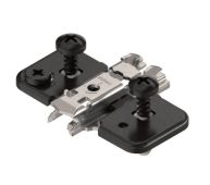 174H7100E-ONYX BLUM CLIP 0mm Cruciform Steel Cam Adjustable Mounting Plate Expando - Black Onyx
