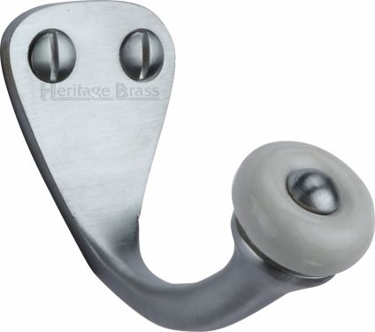 Click Here To Enlarge This Photo Of V1044-SC Heritage Brass Single Robe Hook Satin Chrome Finish