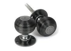 46403 From the Anvil Pewter Heavy Beehive Mortice/Rim Knob Set
