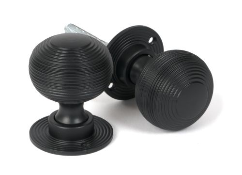 Click Here To Enlarge This Photo Of 46404 From the Anvil Matt Black Heavy Beehive Mortice/Rim Knob Set