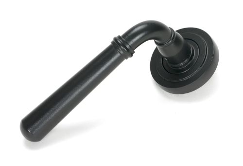 Click Here To Enlarge This Photo Of 46460 From the Anvil Matt Black Newbury Lever on Rose Set (Art Deco)