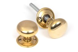 46681 From the Anvil Aged Brass Mushroom Mortice/Rim Knob Set
