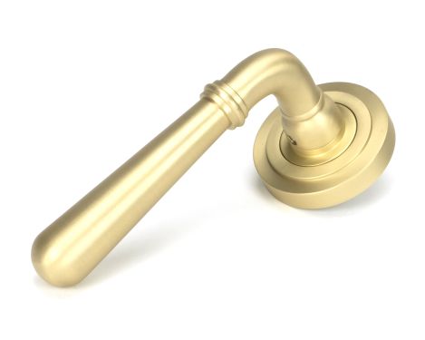 Click Here To Enlarge This Photo Of 50854 From the Anvil Satin Brass Newbury Lever on Rose Set (Art Deco)