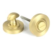 50880 From the Anvil Satin Brass Round Thumbturn Set (Plain)