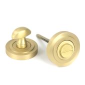 50881 From the Anvil Satin Brass Round Thumbturn Set (Art Deco)