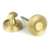 50882 From the Anvil Satin Brass Round Thumbturn Set (Beehive)