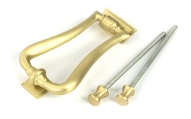 50886 From the Anvil Satin Brass Slimline Art Deco Door Knocker