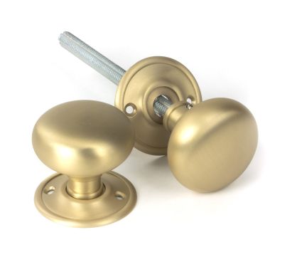Click Here To Enlarge This Photo Of 50901 From the Anvil Satin Brass Mushroom Mortice/Rim Knob Set