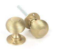 50902 From the Anvil Satin Brass Heavy Beehive Mortice/Rim Knob Set