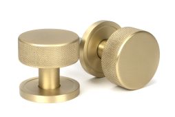 50908 From the Anvil Satin Brass Brompton Mortice/Rim Knob Set (Plain)