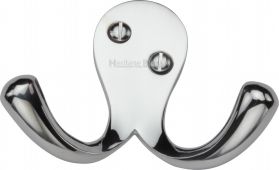 V1060-PC Heritage Brass Double Coat Hook Polished Chrome Finish