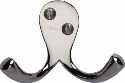 V1060-PNF Heritage Brass Double Coat Hook Polished Nickel Finish