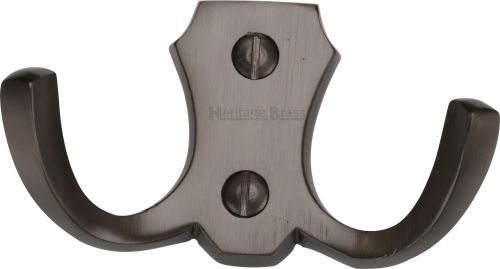 Click Here To Enlarge This Photo Of V1062-MB Heritage Brass Double Coat Hook Matt Bronze Finish