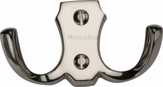 V1062-PNF Heritage Brass Double Coat Hook Polished Nickel Finish