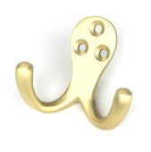 51304 From the Anvil Satin Brass Celtic Double Robe Hook