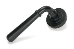 51326 From the Anvil Matt Black Newbury Lever on Rose Set (Plain) - Unsprung