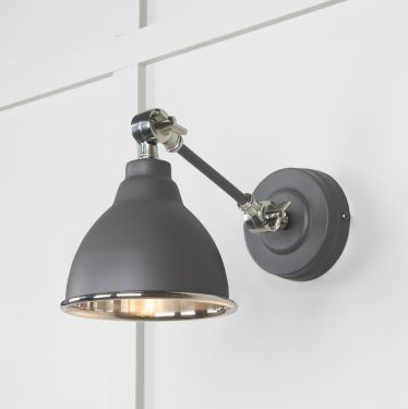 Click Here To Enlarge This Photo Of 49715SBL From the Anvil Smooth Nickel Brindley Wall Light in Bluff