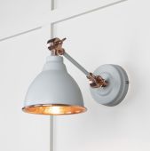 49717SBI From the Anvil Hammered Copper Brindley Wall Light in Birch