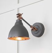 49717SBL From the Anvil Hammered Copper Brindley Wall Light in Bluff
