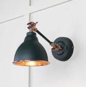 49717SDI From the Anvil Hammered Copper Brindley Wall Light in Dingle