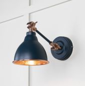 49717SDU From the Anvil Hammered Copper Brindley Wall Light in Dusk