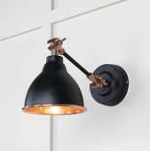 49717SEB From the Anvil Hammered Copper Brindley Wall Light in Elan Black