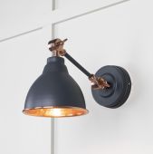 49717SSL From the Anvil Hammered Copper Brindley Wall Light in Slate