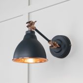 49717SSO From the Anvil Hammered Copper Brindley Wall Light in Soot