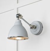 49718SBI From the Anvil Hammered Nickel Brindley Wall Light in Birch