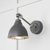 49718SBL From the Anvil Hammered Nickel Brindley Wall Light in Bluff