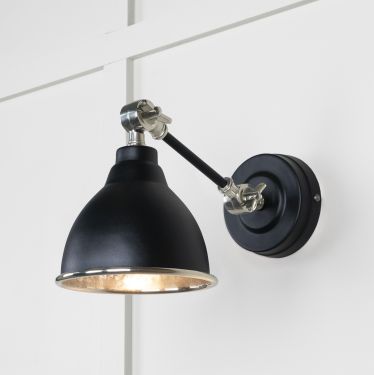 Click Here To Enlarge This Photo Of 49718SEB From the Anvil Hammered Nickel Brindley Wall Light in Elan Black