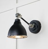 49718SEB From the Anvil Hammered Nickel Brindley Wall Light in Elan Black
