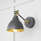 49719SBL From the Anvil Hammered Brass Brindley Wall Light in Bluff