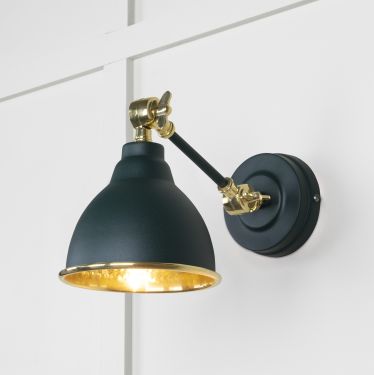 Click Here To Enlarge This Photo Of 49719SDI From the Anvil Hammered Brass Brindley Wall Light in Dingle